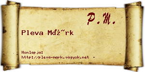 Pleva Márk névjegykártya